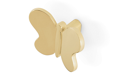Poignée décorative Papillon doré brillant