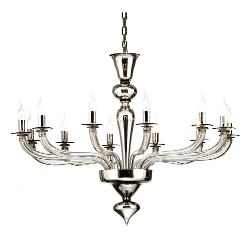 Lustre en verre de Murano fumé miroir