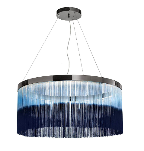 Lustre anneau en nickel foncé avec frange colorée