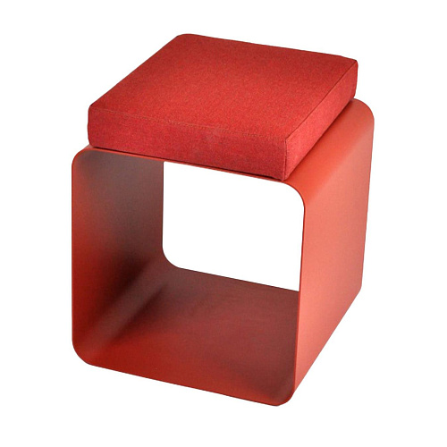 Rood fluwelen & metalen kruk