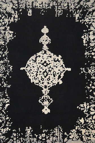 Tapis indien en soie de bambou noué à la main