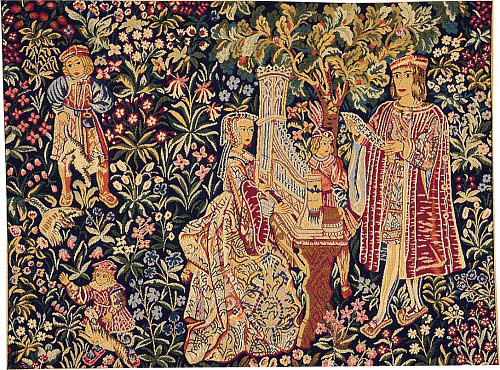 Tapisserie murale Dame à l’orgue sans bordure