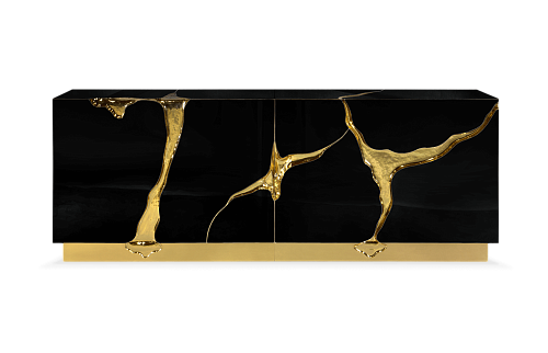 Zwart en gouden elite dressoir