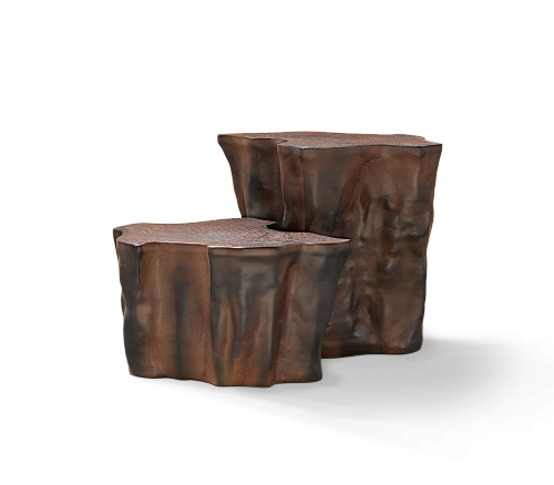 Table d’appoint Horizon en céramique brun foncé