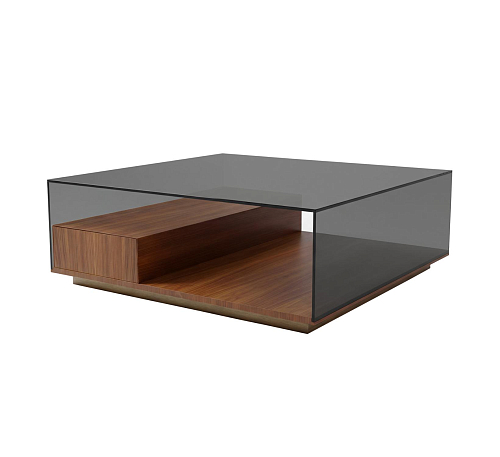 Table basse Peter avec plateau en verre