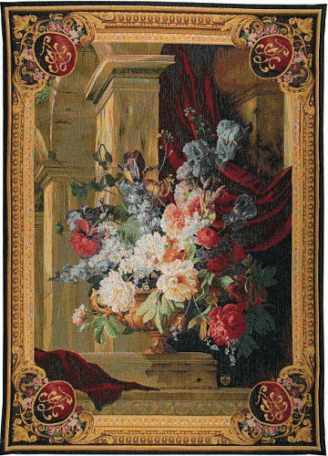 Tapisserie murale Bouquet et architecture verticale