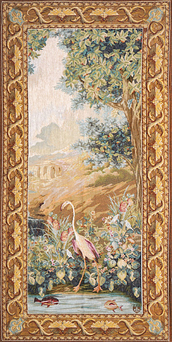Tapisserie murale Le point d’eau – porte flamant rose