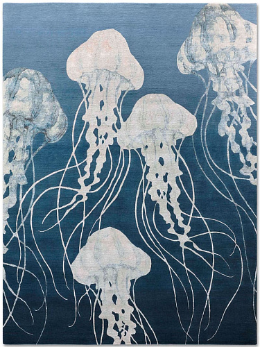 Jellyfish handgeknoopt vloerkleed