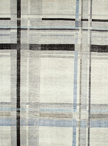 Tapis turc à carreaux noué à la main
