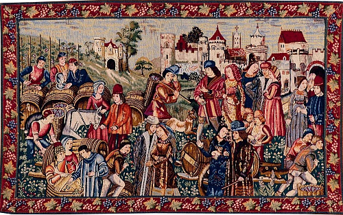 Tapisserie murale Marché aux vins avec bordure