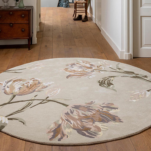 Tapis rond Gosford naturel/vert sauge
