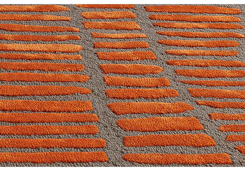 Oragne grijs wol viscose Enia vloerkleed