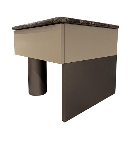 Table de chevet Bon Ton avec plateau en marbre