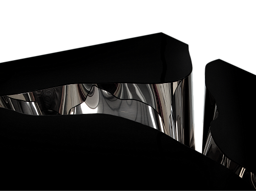Fissure zwart zilver centertafel