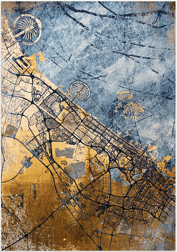 Gold Sea rond vloerkleed