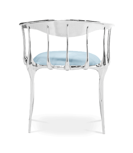 Zilveren luxe stoel