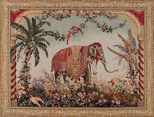 Tapisserie murale Éléphant avec bordure