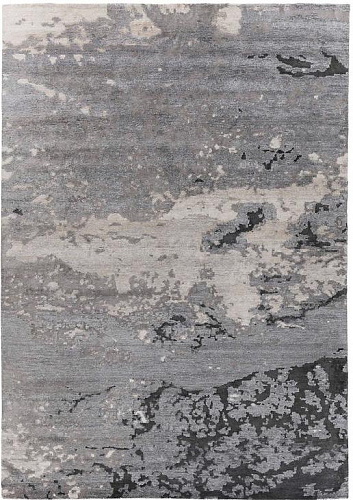 Tapis noué à la main abstrait gris