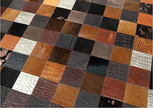 Mosaic veelkleurig koeienhuid vloerkleed