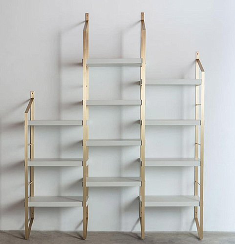 Bibliothèque à étagères en bois