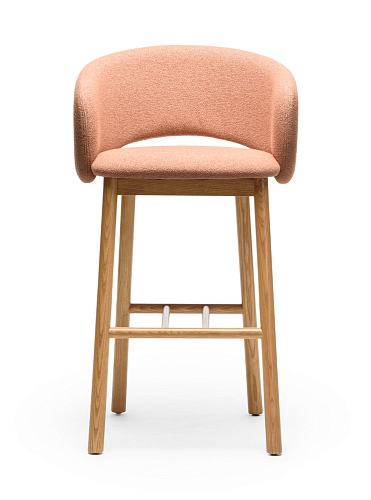 Bel terracotta essenhout barkruk