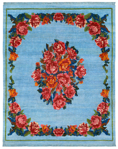Tapis Sofianka bleu clair