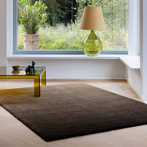 Shade Low beige/donkere chocolade vloerkleed