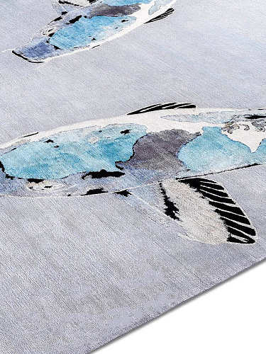 Blue Mix handgemaakt luxe vloerkleed