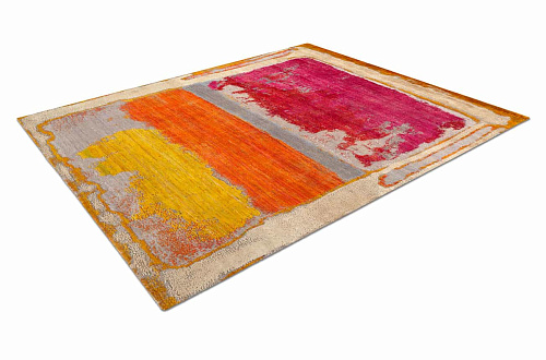 Magenta handgemaakt luxe vloerkleed