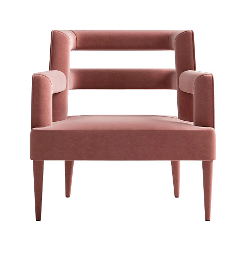 Fauteuil rose capitonné