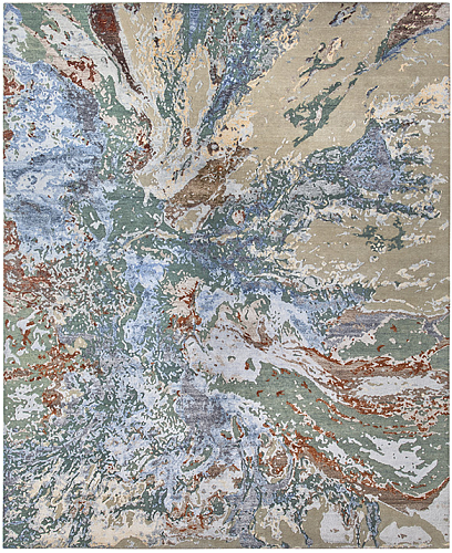 Luxury handgeknoopt designer abstract vloerkleed