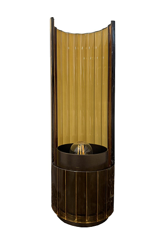 Bon Ton amberkleurige glazen tafellamp