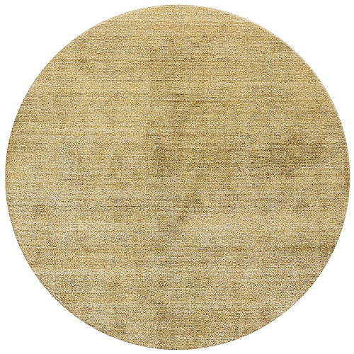 Tapis rond en soie de bambou or