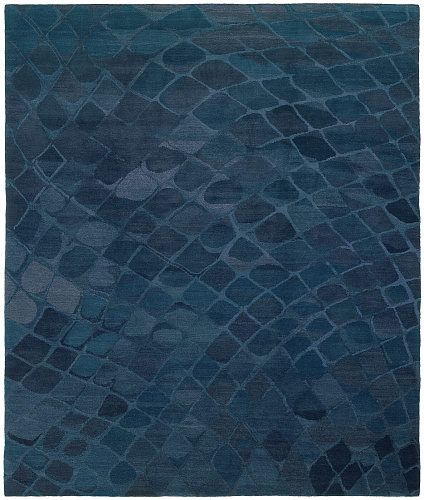 Snake blauw vloerkleed