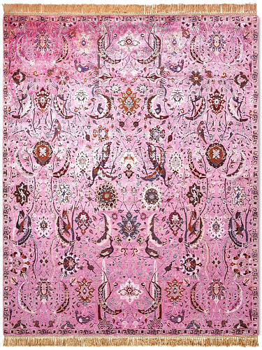 Kerman roze handgemaakt luxe vloerkleed