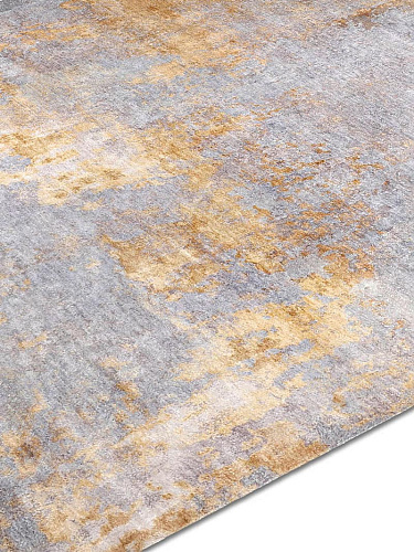 Stereo grijs goud luxe handgeknoopt vloerkleed