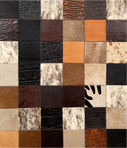 Mosaic veelkleurig koeienhuid vloerkleed