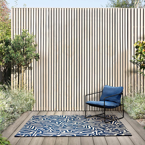 Melodic blauw outdoor vloerkleed