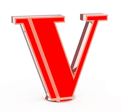 Vibrant letter V