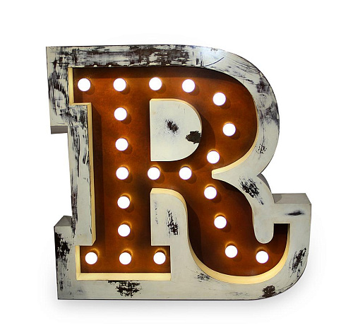 Radiant letter R