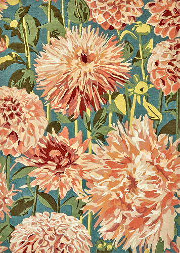 Dahlia koraal/wildernis vloerkleed