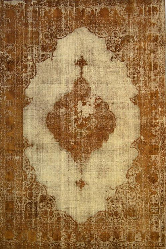 Caramel brown vintage vloerkleed