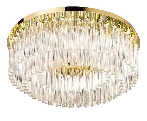 Moderne ronde glazen plafondlamp met gouden afwerking