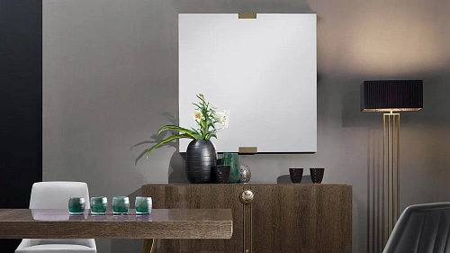 Miroir mural élégance en cuir bronze