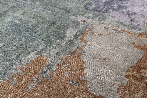 Tapis noué à la main abstrait multicolore