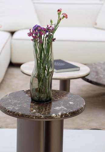 Bon Ton ronde salontafel met donker onderstel