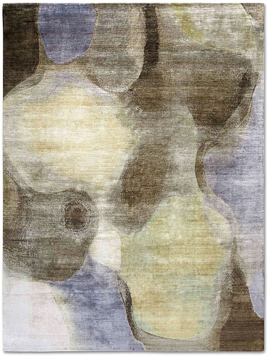 Olive handgemaakt luxe vloerkleed