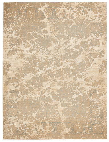Tabriz Wooster Double Sky blauw zilvergrijs zijden vloerkleed