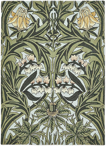 Bluebell Leafy Arb groen wol/viscose vloerkleed