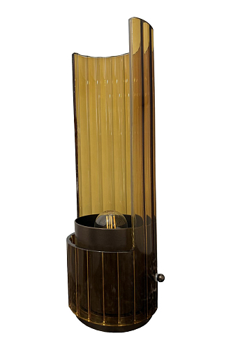 Bon Ton amberkleurige glazen tafellamp